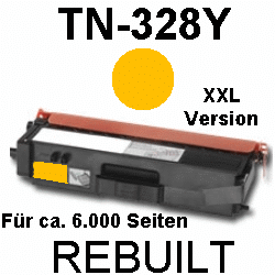 Toner-Patrone rebuilt Brother (TN-328Y) Yellow MFC-9460CDN/9465CDN/9970CDW, HL-4140CN/4150CDN/4570CDW/4570CDWT, DCP-9055CDN/9270CDN Toner-Patrone rebuilt Brother (TN-328Y) Yellow MFC-9460CDN/9465CDN/9970CDW, HL-4140CN/4150CDN/4570CDW/4570CDWT, DCP-9055CDN/9270CDN